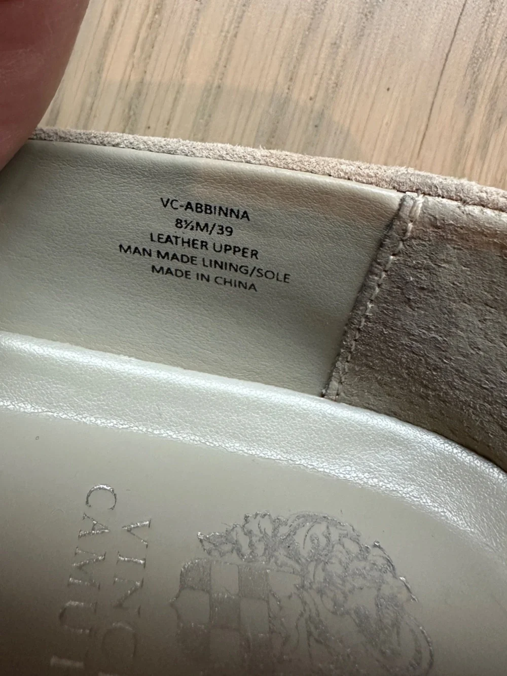 Vince Camuto Suede Leather Beige Slip-On Platform Sneakers